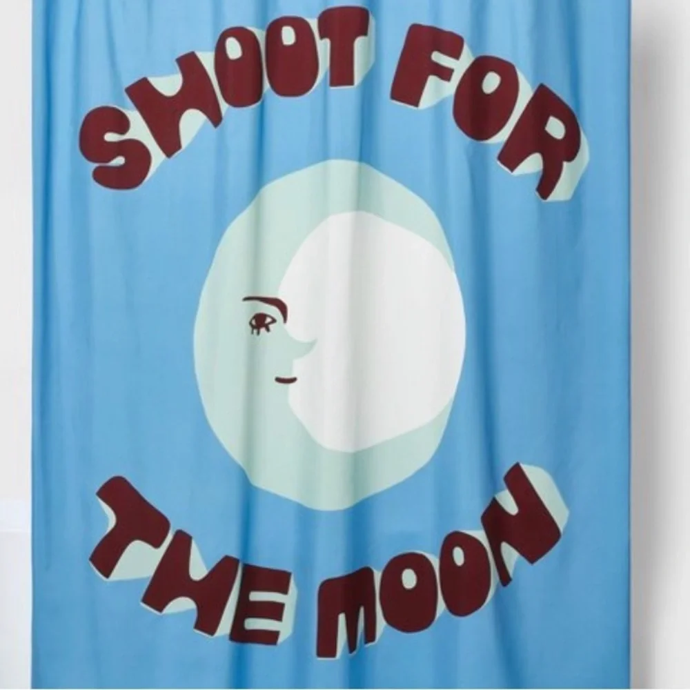 NWT shoot for the moon shower curtain room essentials 72”x70”
